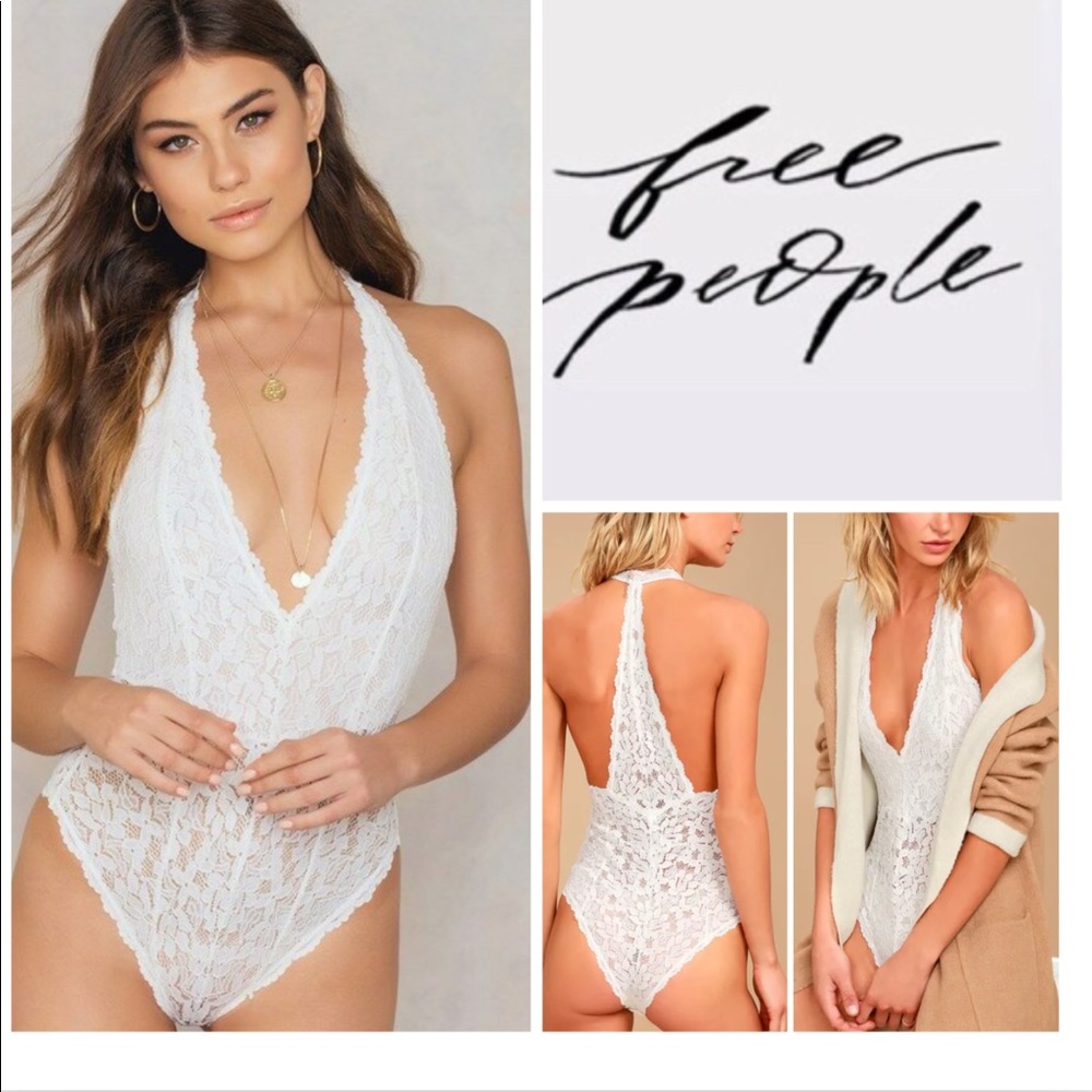 Free People Intimately Avery Lace Bodysuit.  NWT.